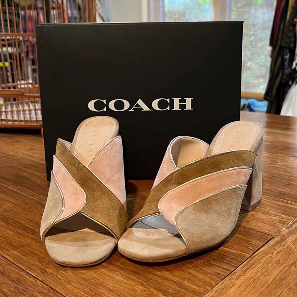 Coach suede mules - new with box
